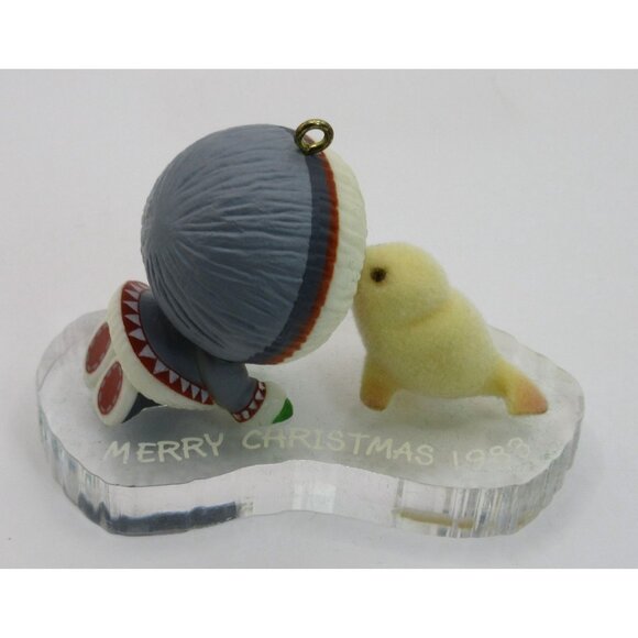 Vintage 1983 Hallmark Frosty Friends Ornament #4 Eskimo Seal Boxed QX4007 - Picture 4 of 6